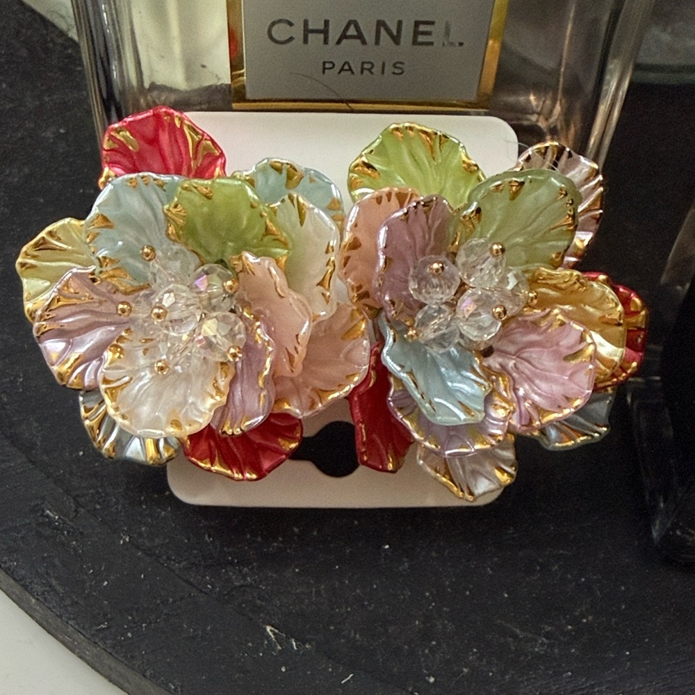 Multicolor Floral Statement Earrings